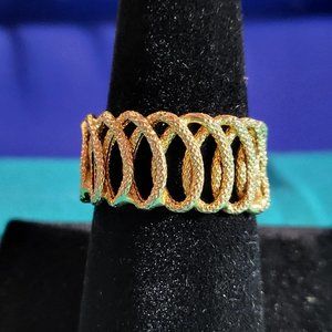GOLDEN CLEF - 1758 AR Italy - 14k Gold Rope ring SZ 8.5